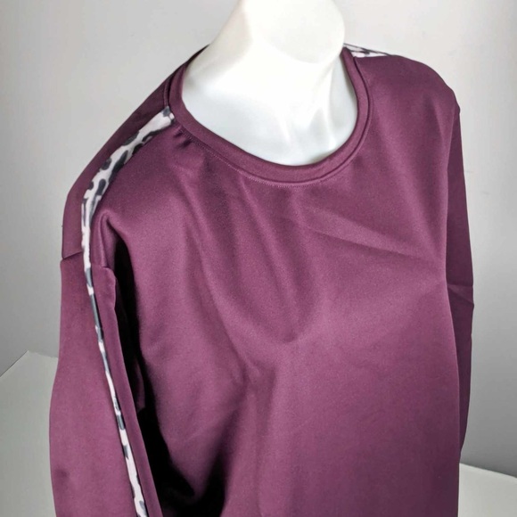 NWT Nicole Miller Active | Plum Stripe Sweatshirt 2X - Picture 6 of 6